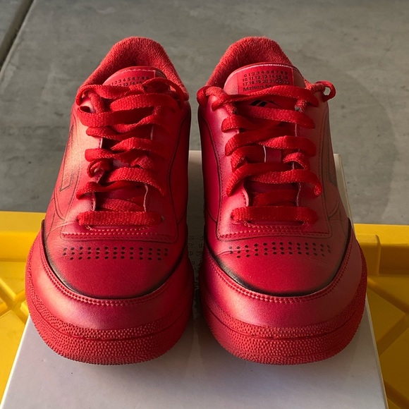 ‼️CLEARANCE‼️ ❤️👟 Maison Margiela Project 0 Club C Sneakers - Red - Mens Size 8 - Picture 3 of 15